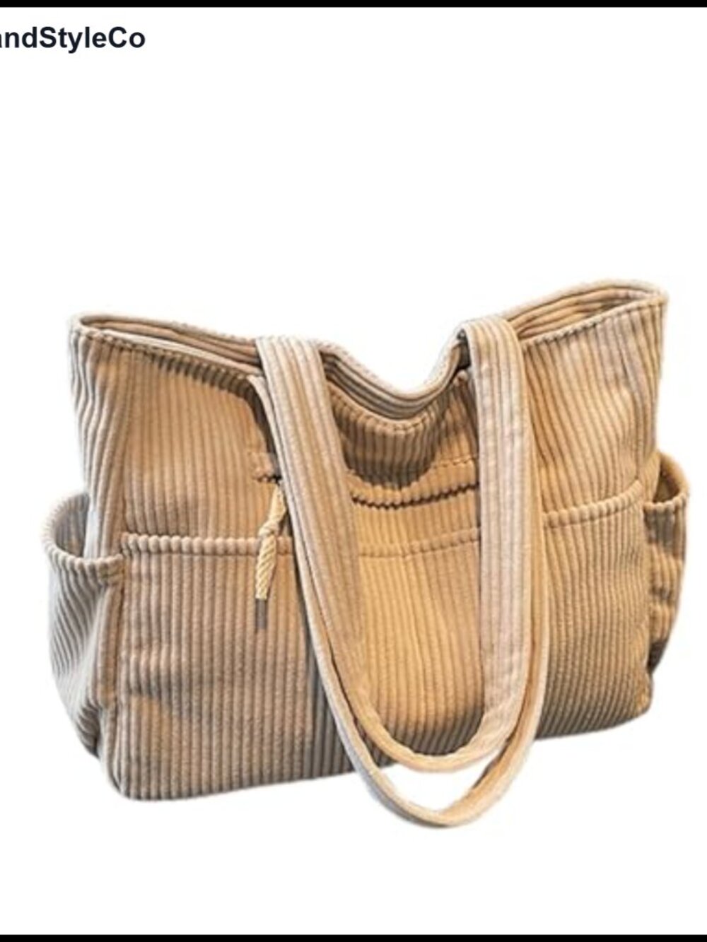 Corduroy Tote Bag Women Hobo Shoulder Bag Multiple Pockets Large Handbag Office